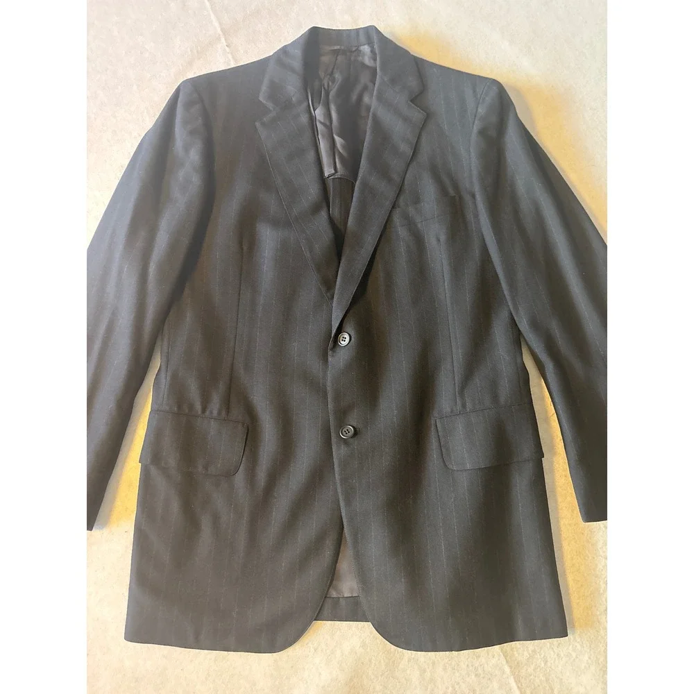 Paul Stuart Southwick Blazer Mens Navy Pinstripe Wool 2 Button Sport Coat sz 38